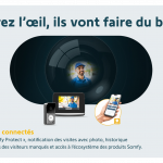 Un forme ovale avec des visiophones connectés somfy